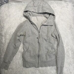 Lululemon full zip scuba Size 8 Light Grey EUC